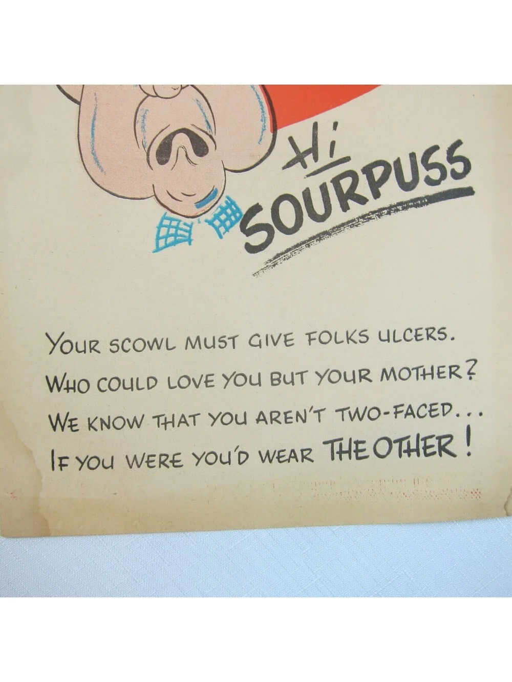 Vintage Vinegar Valentine Sourpuss Penny Dreadful Sarcasm Insult Poem Ephemera